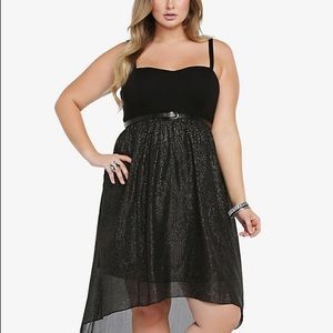 TORRID SPARKLY HI-LO SWEETHEART DRESS